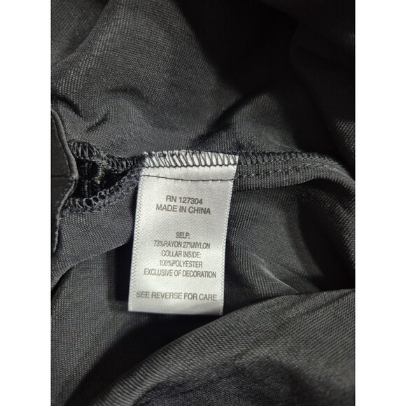 John Mark Women's Tunic Top Size L Boat Neck Velvet Black Embroidered Floral (53 - Picture 12 of 13